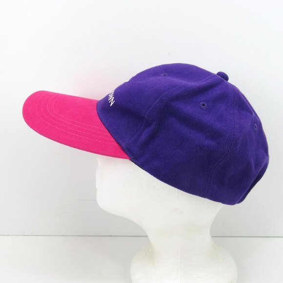 Oriental Crown Embroidered Logo Women's Purple & Pink Adj Strap Back Cap Hat - Picture 3 of 8